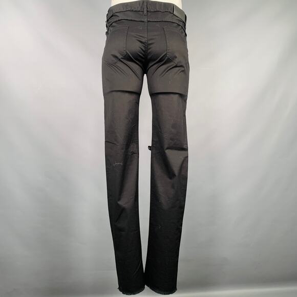 CHRISTIAN DADA Size 36 Black Distressed Cotton Zip Jeans - Picture 3 of 6